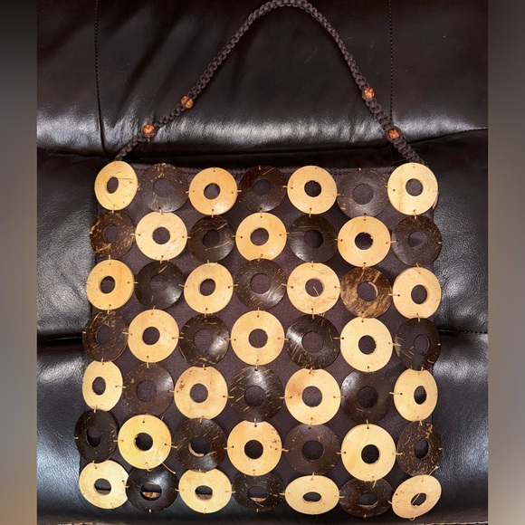 Handcrafted coconut shell purse. New no tags, purchased in the Caribbean. - Picture 2 of 6